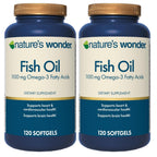 Nature's Wonder Fish Oil 1100mg Omega-3 Fatty Acids EPA & DHA,120 Softgels | Whole Body Support Joint, Heart, Immune, Eye & Brain Health for Women & Men, Rigorously Tested, Gluten-Free, 120 Day Supply