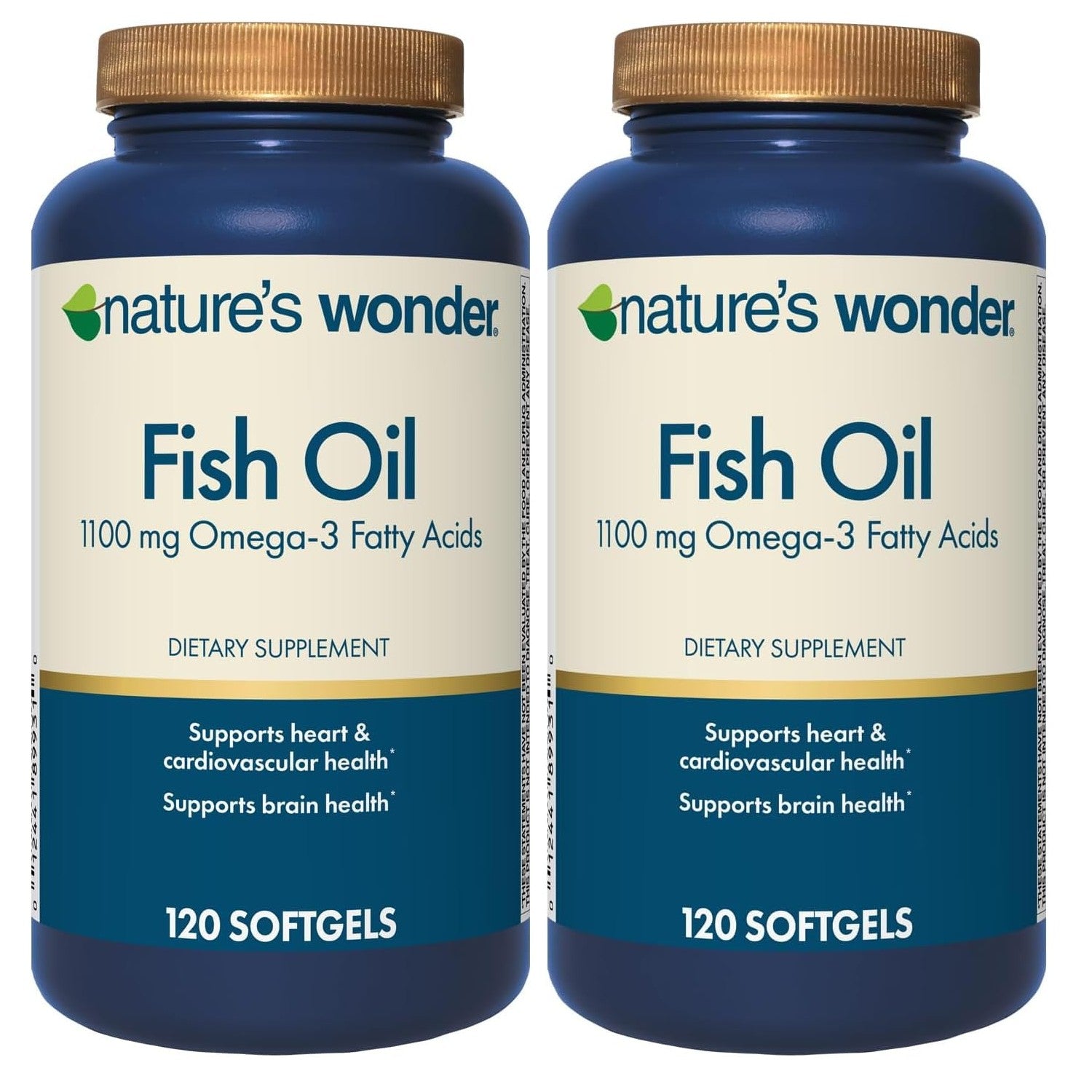Nature's Wonder Fish Oil 1100mg Omega-3 Fatty Acids EPA & DHA,120 Softgels | Whole Body Support Joint, Heart, Immune, Eye & Brain Health for Women & Men, Rigorously Tested, Gluten-Free, 120 Day Supply