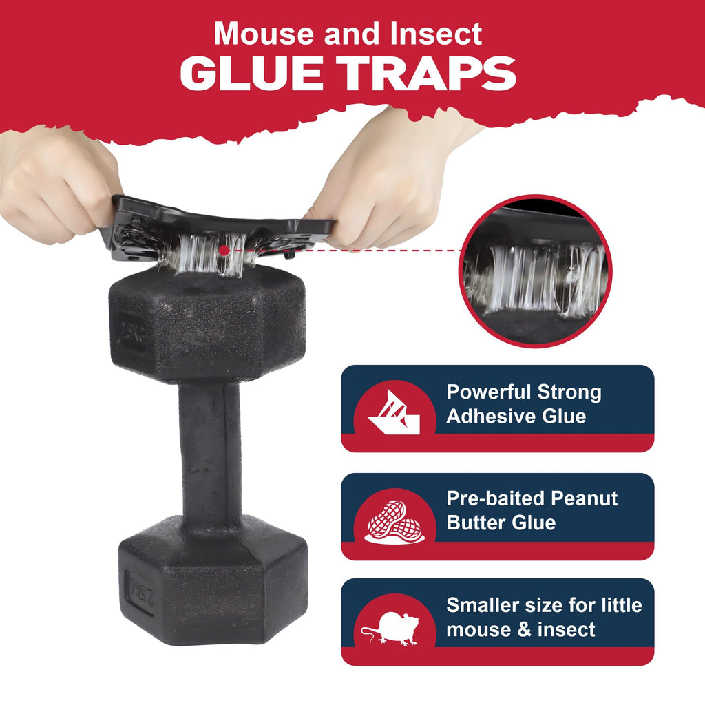 Glue Mouse Traps Indoor for Home -12 Pack Sticky MouseTraps Indoor for Safe Home Pest Control. Pre-Scented, Non-Toxic Glue Boards for Mice, Mouse & & Insects. Easy to Use