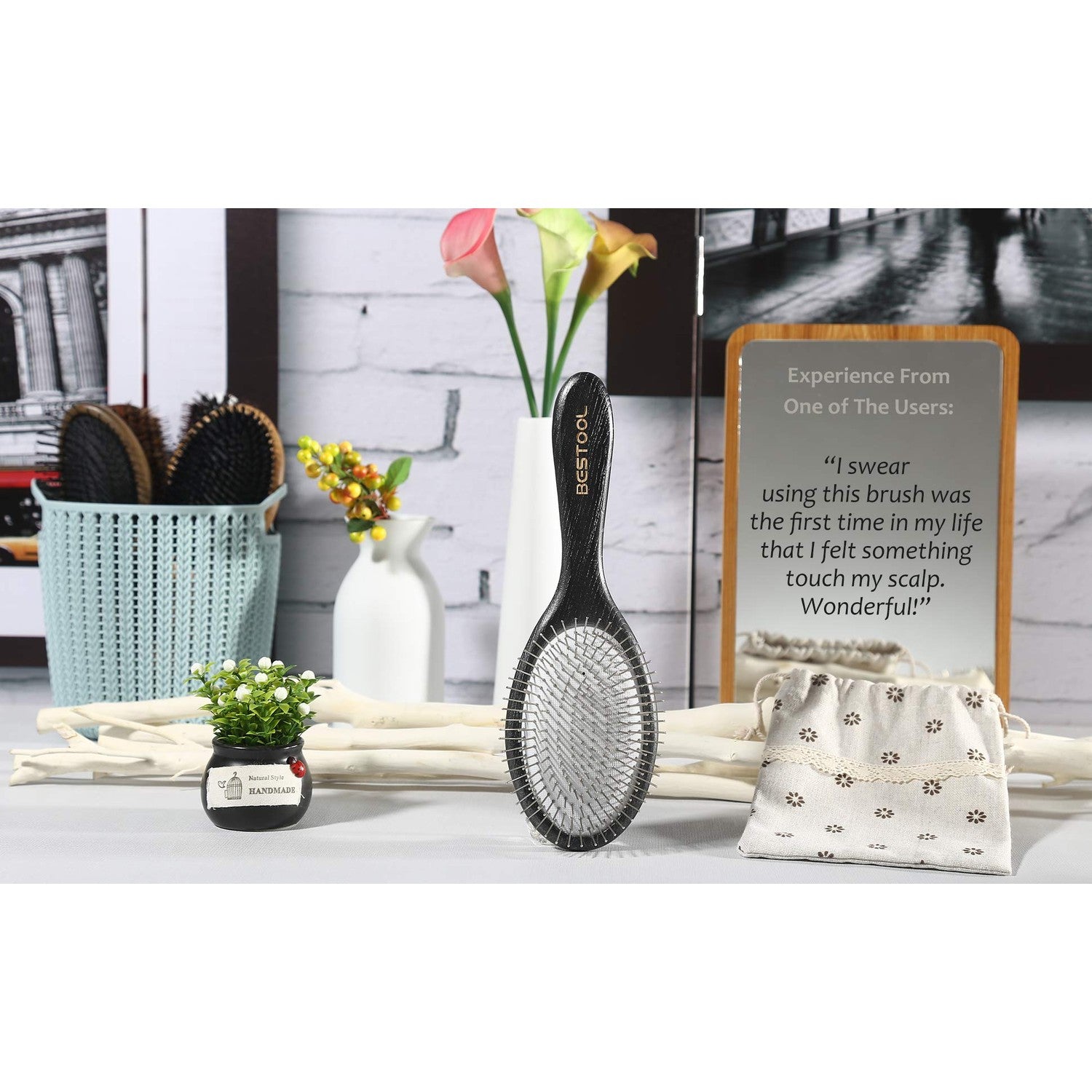 Buy now BESTOOL Hair Brush, Paddle Detangler Brush with Metal Bristles for Women/Men/Kids Detangling & Massaging, Anti Static, Best for All Hair Types Wet & Dry DailyUse at indiglob india
