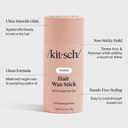Kitsch Hair Wax Stick for Women & Men with Castor Oil – 2.7 oz | Hair Stick for Flyaways – Slick Stick Hair Styling Product w/ All-Day Hold – No-Residue Formula for Sleek Hair – Made in USA