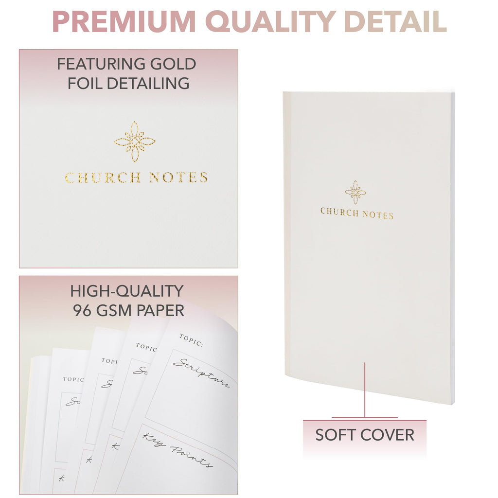 Mr. Pen- Selah Church Notes Journal – Gold Foil Cover, 5.1” x 7.8”