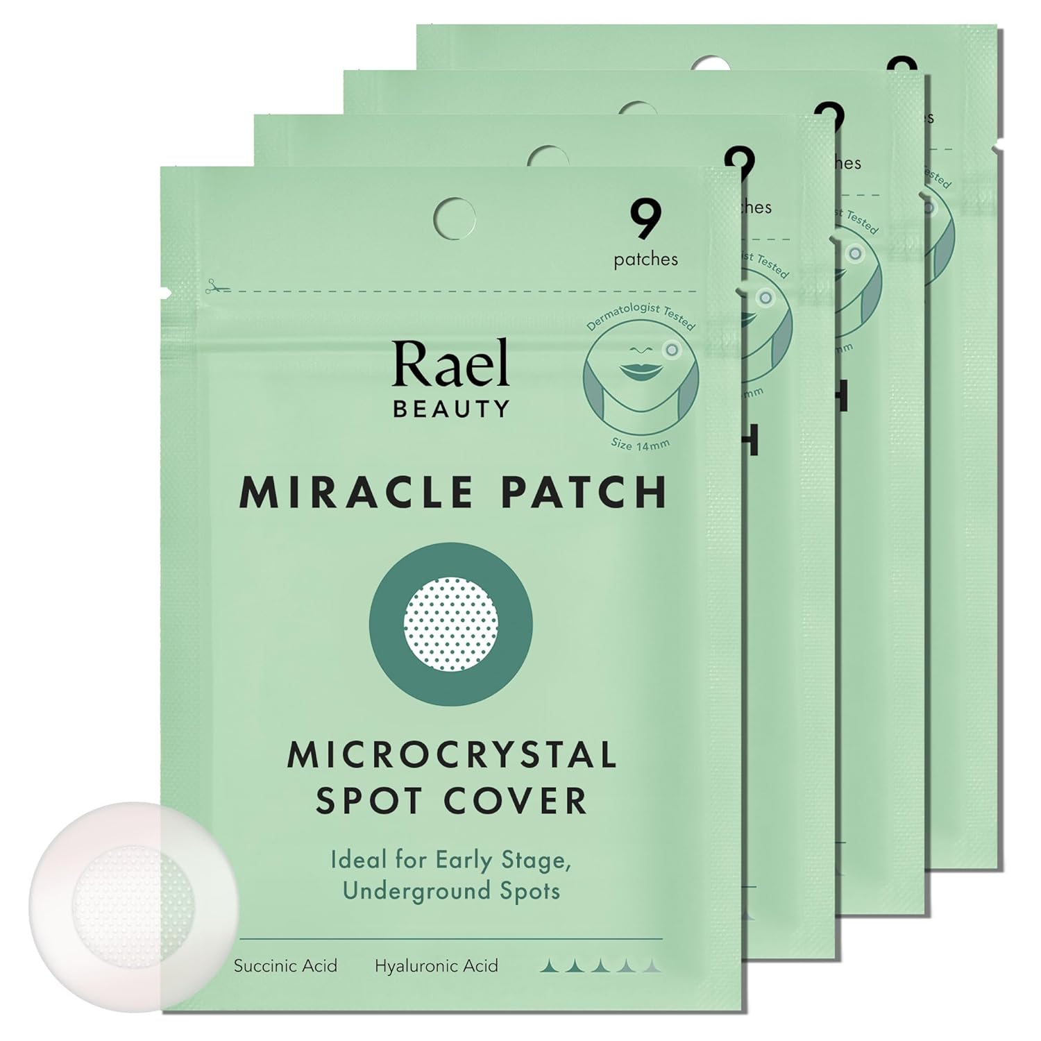Buy now Rael Pimple Patches, Miracle Spot Control Cover - Hydrocolloid Acne Patch, Strips for Zits and Blemish, Korean Skin Care, Vegan, Cruelty Free (10 Count) 9 Count (Pack of 4) Microscrystal at indiglob india