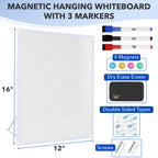 Mr. Pen- Double-Sided Dry Erase Board for Wall, 16" x 12", Magnetic