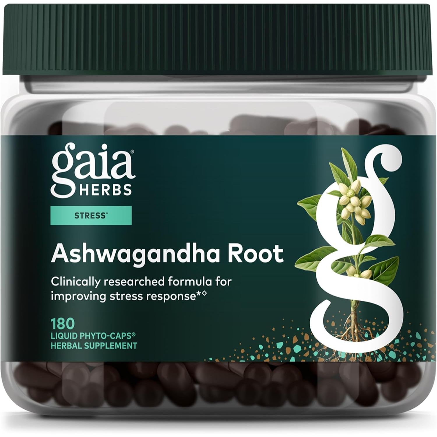 Buy now Gaia Herbs Ashwagandha Root - Stress Relief & Sleep Support Supplement - Supports Balanced Energy Levels & Positive Outlook* - 120 Vegan Liquid Phyto Capsules (60-Day Supply) 180 Count (Pack of 1) at indiglob india