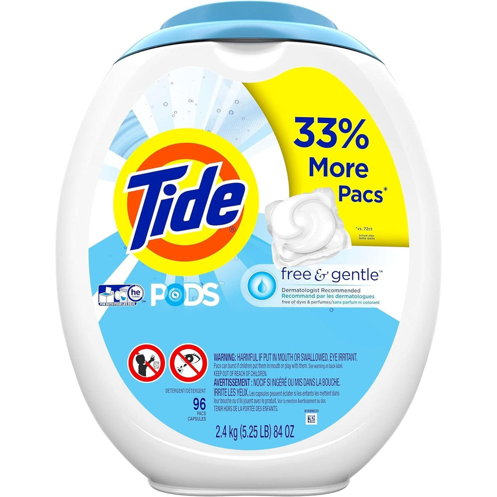 Buy now Tide PODS Free & Gentle Laundry Detergent Soap Pacs, 81 Count, Tide PODS Laundry Detergent at indiglob india
