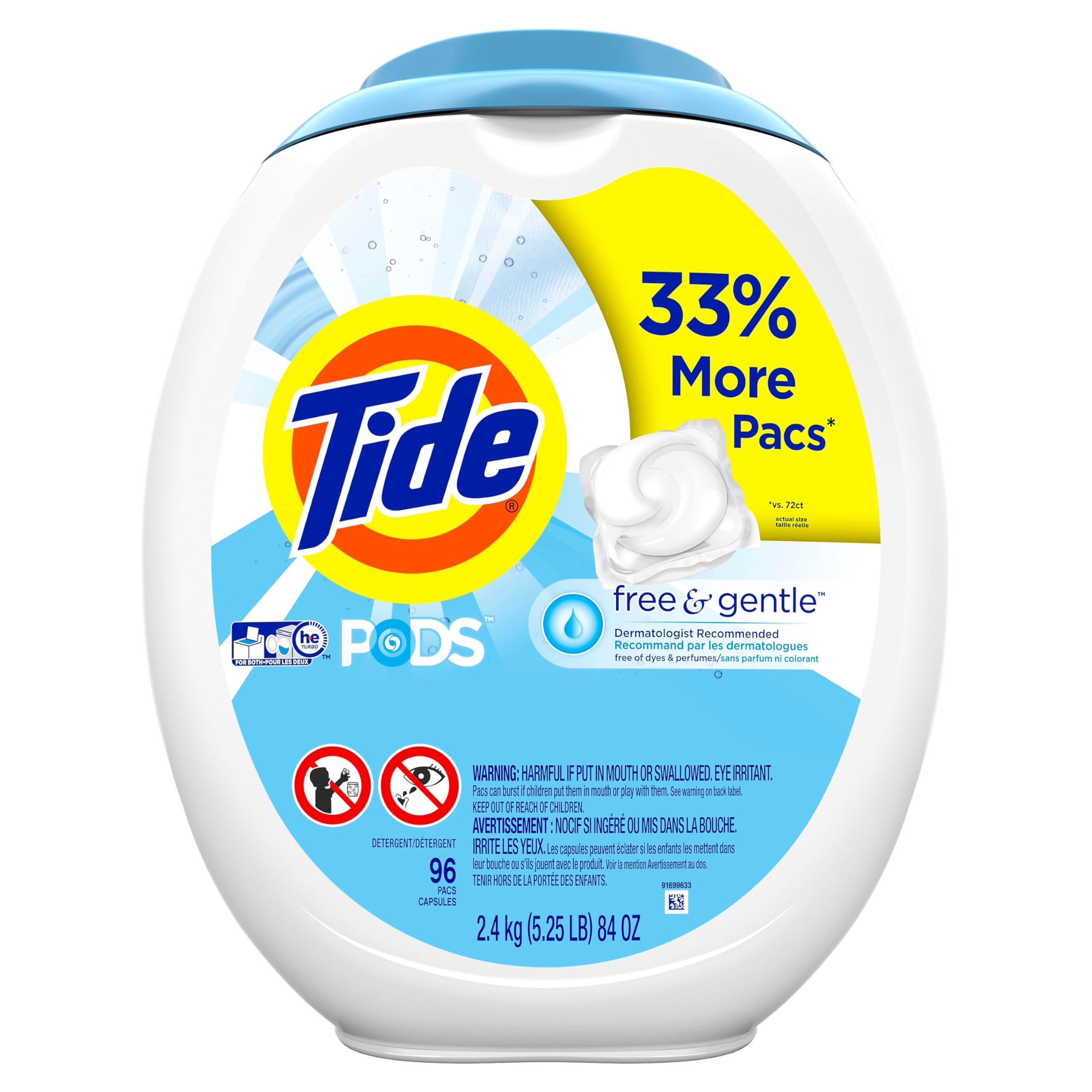 Buy now Tide PODS Free & Gentle Laundry Detergent Soap Pacs, 20 Count, Tide PODS Laundry Detergent 96 Count (Pack of 1) at indiglob india