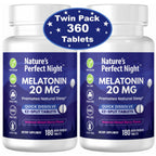 Nature's Perfect Night | Melatonin 20mg | 180 Quick Dissolve Tablets, 2-Pack | Natural Mixed Berry Flavor |High Potency | Sugar Free | Vegan | Gluten Free | 2 Count