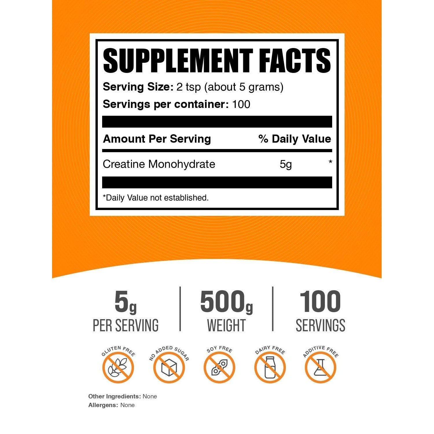 BulkSupplements.com Creatine Monohydrate Powder - Micronized Creatine Powder, Unflavored - Pure & Gluten Free, 5g per Serving, 500g (1.1 lbs) (Pack of 1)