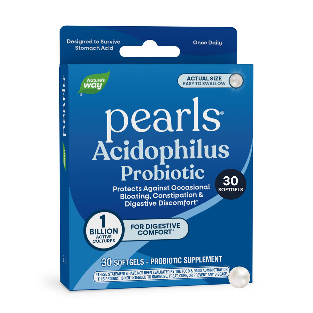 Nature's Way Probiotic Pearls Acidophilus Softgels, 1 Billion CFU, 90 ct | Supports Digestive Balance & Gut Health*, Reduces Occasional Constipation and Bloating*, 1 Billion CFU, No Refrigeration