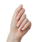Kiss Impress No Glue Mani Press On Nails, Model, Classic French Manicure Kit, 30 Light Neutral + White Tip, Short Squoval, With IMPROVED Adhesive, Includes Prep Pad, Manicure Stick & Mini File