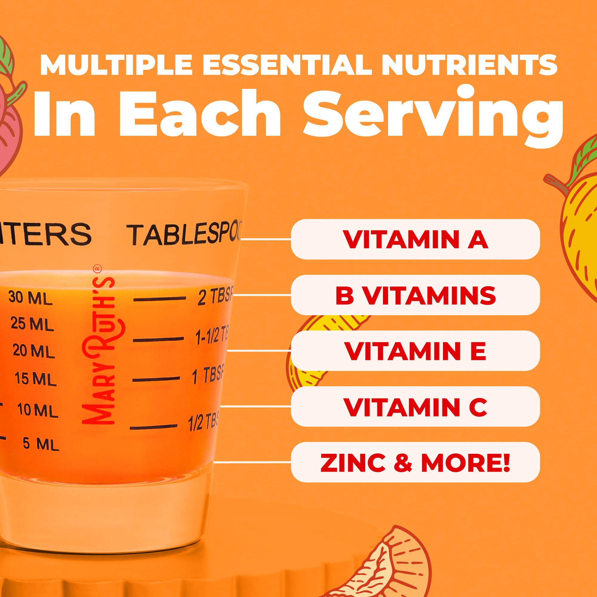 MARYRUTH'S Liquid Multivitamin + Hair Growth, Clinically Thicker Hair, 15oz | Clinically Tested in Women for Thicker Hair & Facial Wrinkles, Biotin 10000mcg, Lustriva Hair Growth Supplements, Skin Care