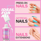GELPARTY 8ml Brush-On Nail Glue for Press On Nails & Tips, Quick Dry