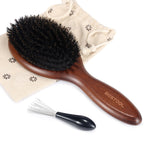 BESTOOL Hair Brush-Boar Bristle Hair Brushes Natural Bamboo Wooden Cushion Massage Anti Static Large Paddle Hairbrush for Women Men and Kid (Round)