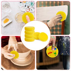6 Pcs Pottery Sponges, Round Painting Sponge 3inch Yellow Artist Sponges Craft Clay Sponge Watercolor Sponges for Face Painting Pottery Ceramics Art Crafts