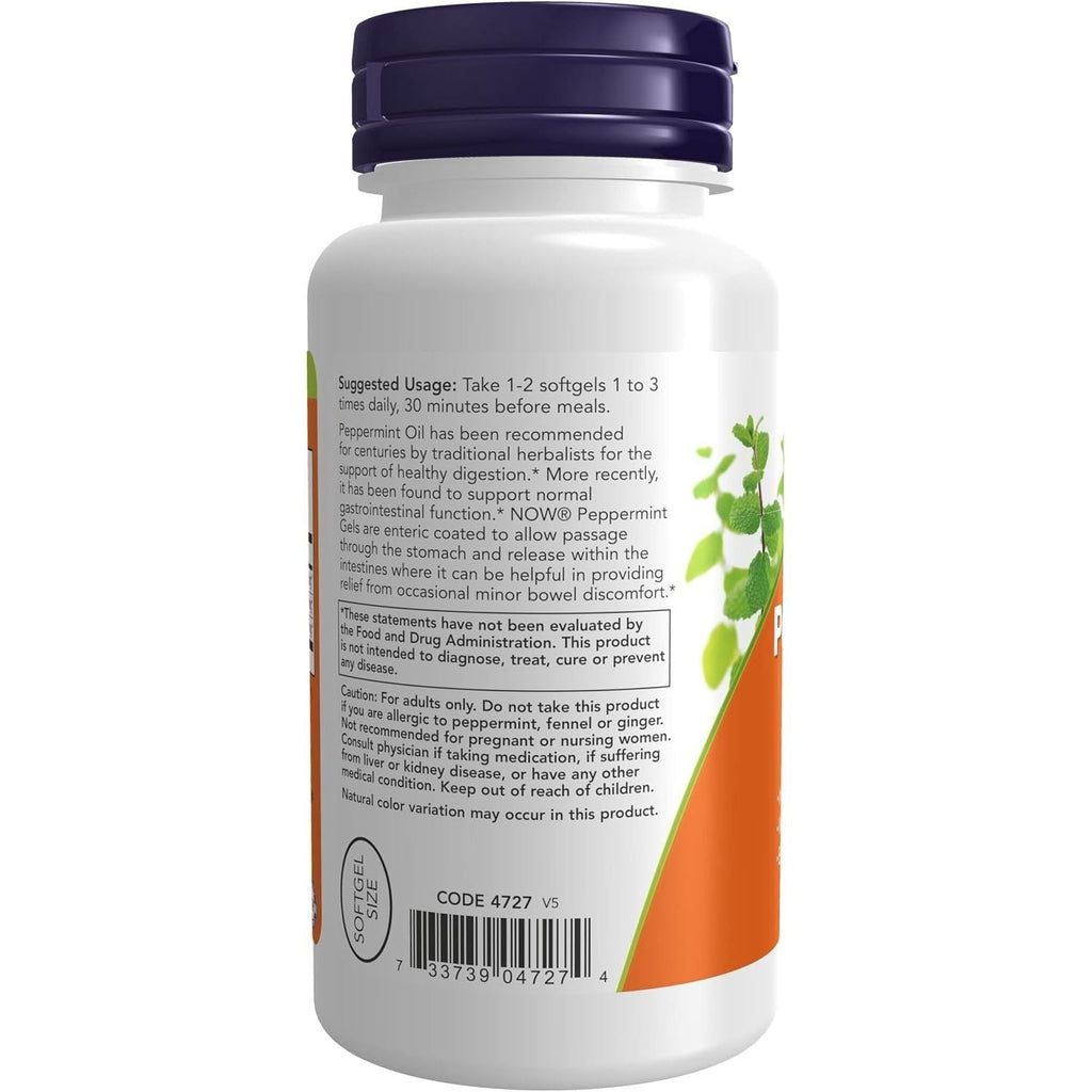 Buy now NOW Foods Supplements, Peppermint Gels with Ginger & Fennel Oils, Enteric Coated, Digestive Support*, 90 Softgels at indiglob india