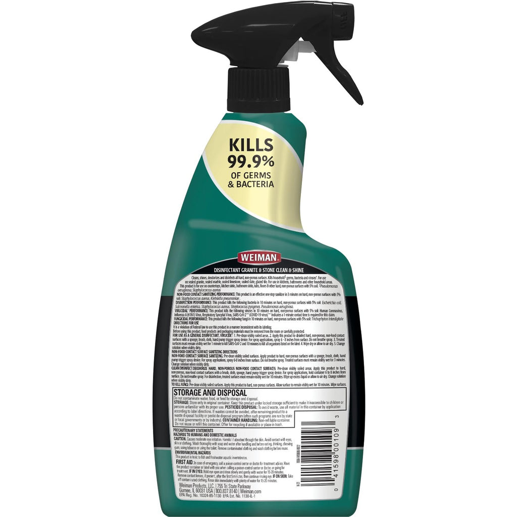 Buy now Weiman Disinfectant Granite Daily Clean & Shine, 24 Fl Oz (Pack of 1) at indiglob india