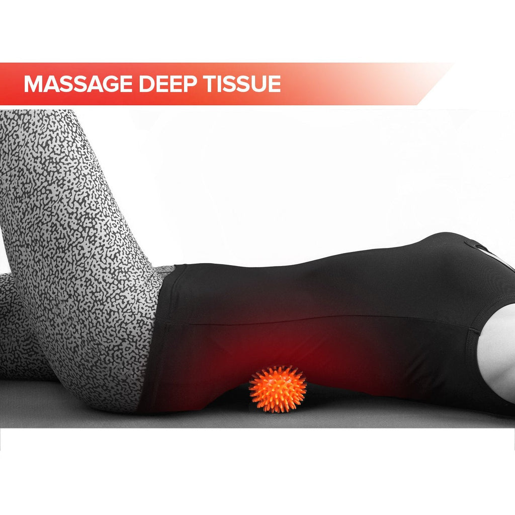 Spiky Massage Balls for Feet, Back, Hands, Muscles - Firm, Medium and Soft Spiked Massager Rollers for Plantar Fasciitis, Exercise, Neuro-Balance, Physical Therapy, 3-inch