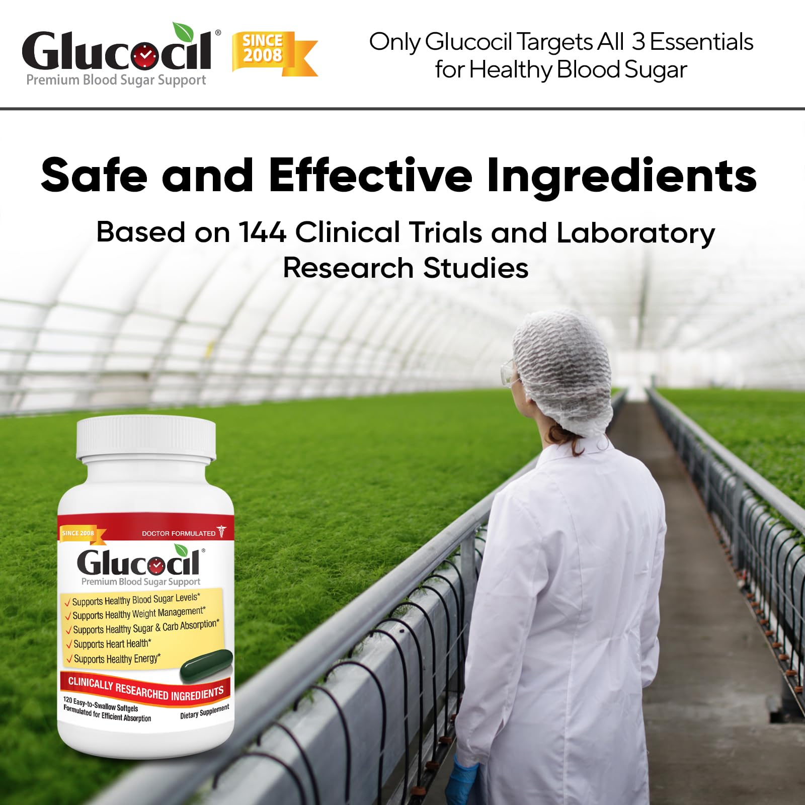 Glucocil – Softgels - Premium Blood Sugar Support - New Clinical Study Published March 2026-3 Million Bottles Sold - Supports the 3 Essentials for Healthy Blood Sugar - Since 2008