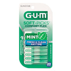 Buy now GUM Soft-Picks Comfort Flex, Easy to Use Dental Picks for Teeth Cleaning Health, Disposable Interdental Brushes with Convenient Carry Case, Dentist Recommended Dental Picks, Mint, 80 Count at indiglob india
