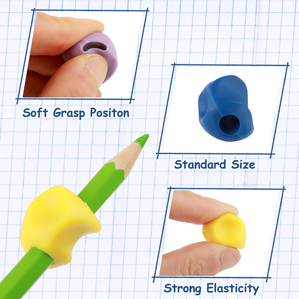 Mabor 15Pcs Kids Pencil Holder Tripod Pencil Soft Grip Pencil Grippers for Kids Handwriting Correction Finger Posture Training Writing Aids for Preschooler Toddler Kindergarten