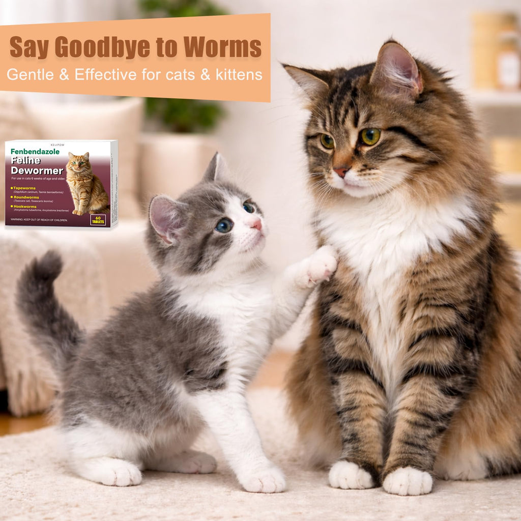 Dewormer for Cats & Kittens Broad Spectrum Cat Dewormer for Tapeworms,Hookworms & Roundworms