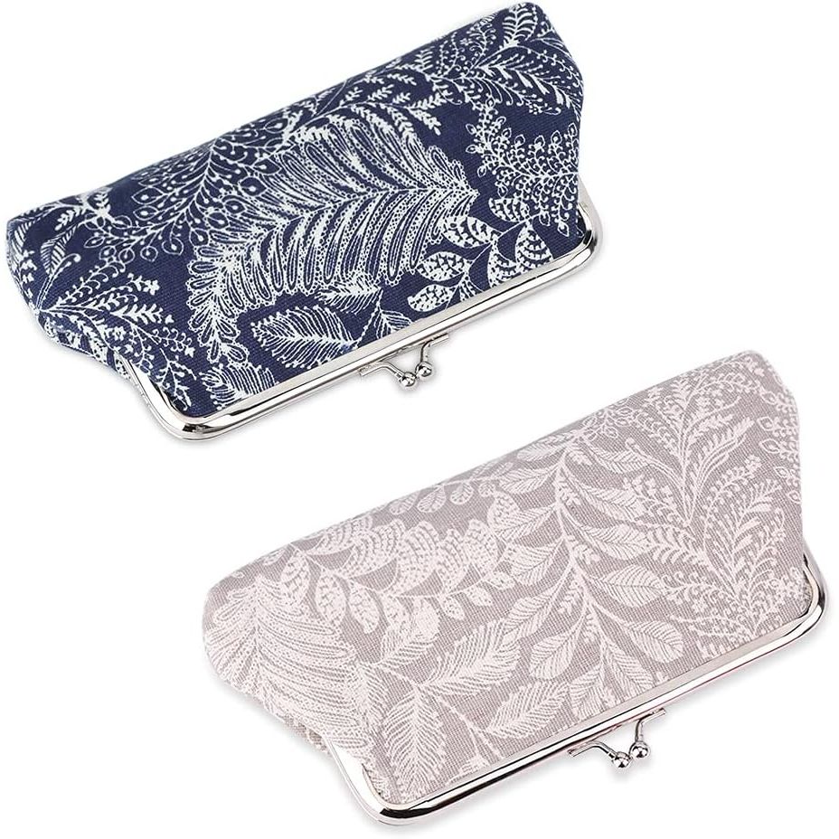 Buy now Oyachic 2 Packs Coin Purse Vintage Leaf Pouch Long Coin Pouch Women Wallet Kiss lock Cosmetic Bag Make up Bag Clasp Clutch at indiglob india
