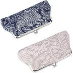 Buy now Oyachic 2 Packs Coin Purse Vintage Leaf Pouch Long Coin Pouch Women Wallet Kiss lock Cosmetic Bag Make up Bag Clasp Clutch at indiglob india