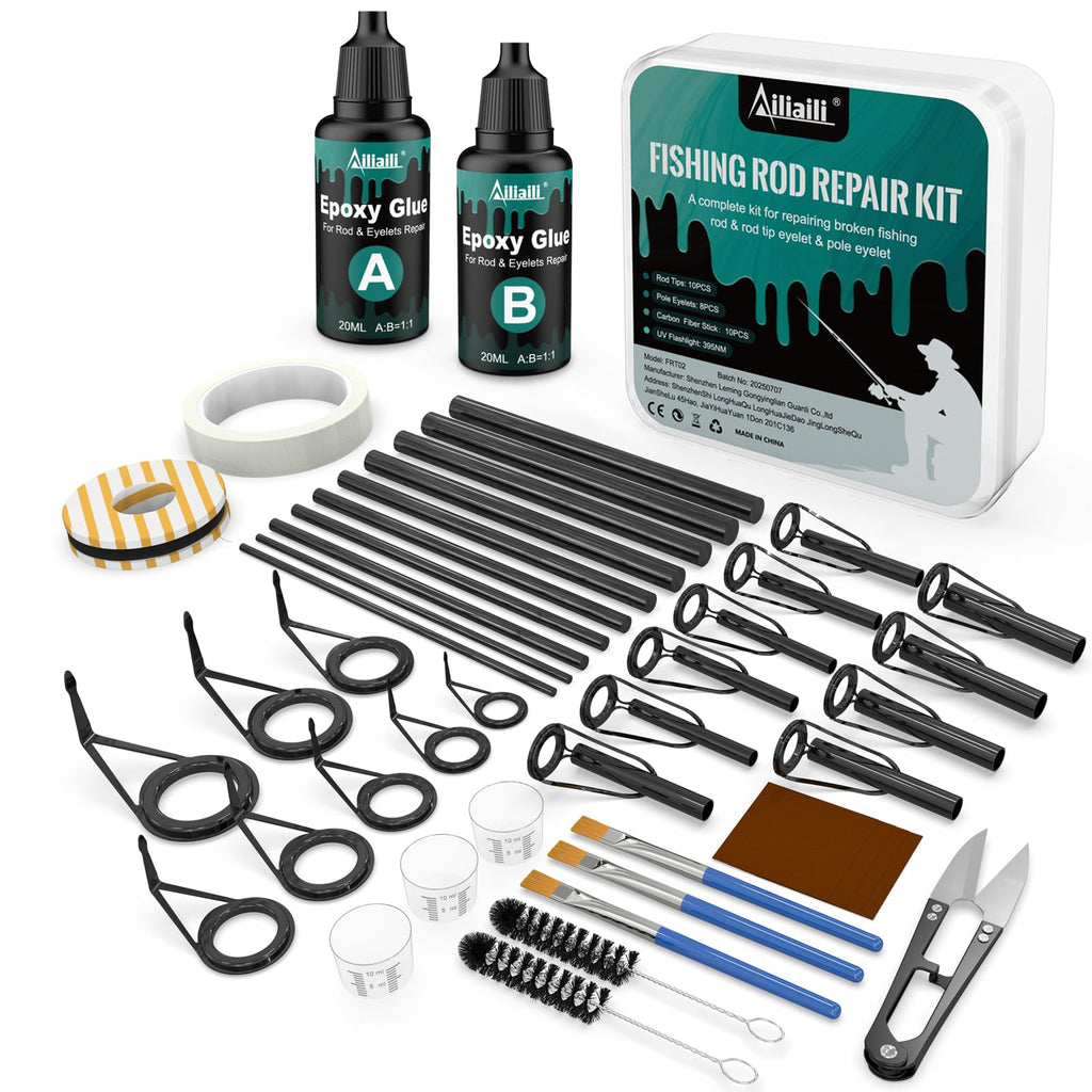 Fishing Rod Repair Kit - 3-in-1 Fishing Pole Complete Supplies Kit