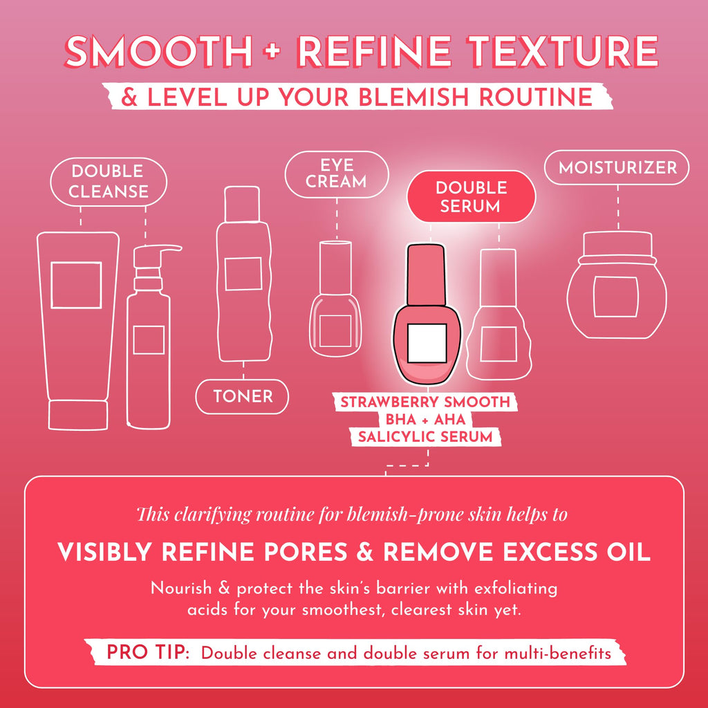 Buy now Glow Recipe Strawberry Smoothing Salicylic Acid Serum - Blemish Clarifying Skin Care, AHA BHA Exfoliant + Pore Minimizer + Plumping Hyaluronic Acid + Brightening Allantoin - Korean Face Serum, 30ml at indiglob india