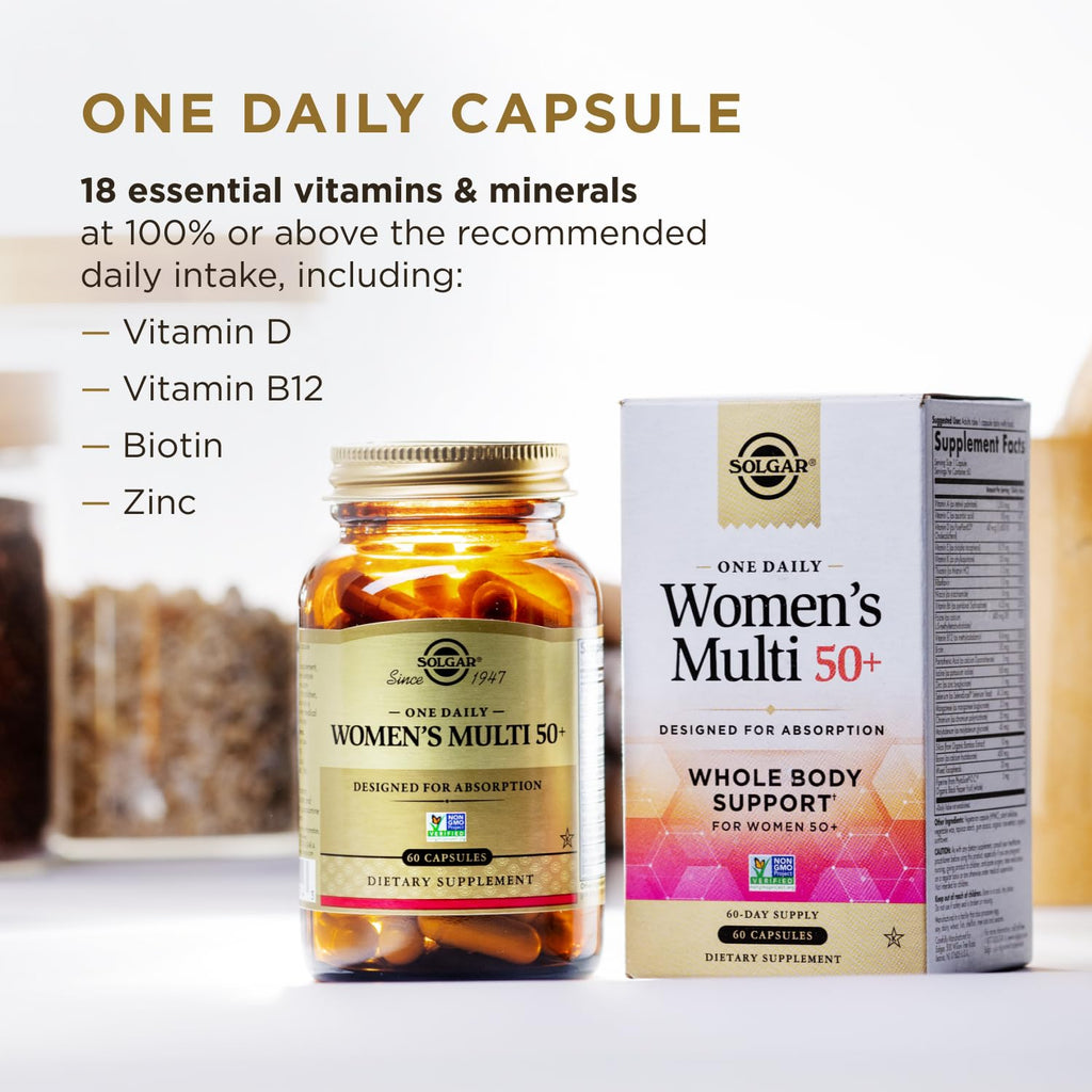 Solgar One Daily Women's Multi 50+ Multivitamin, 60 Vegan Capsules