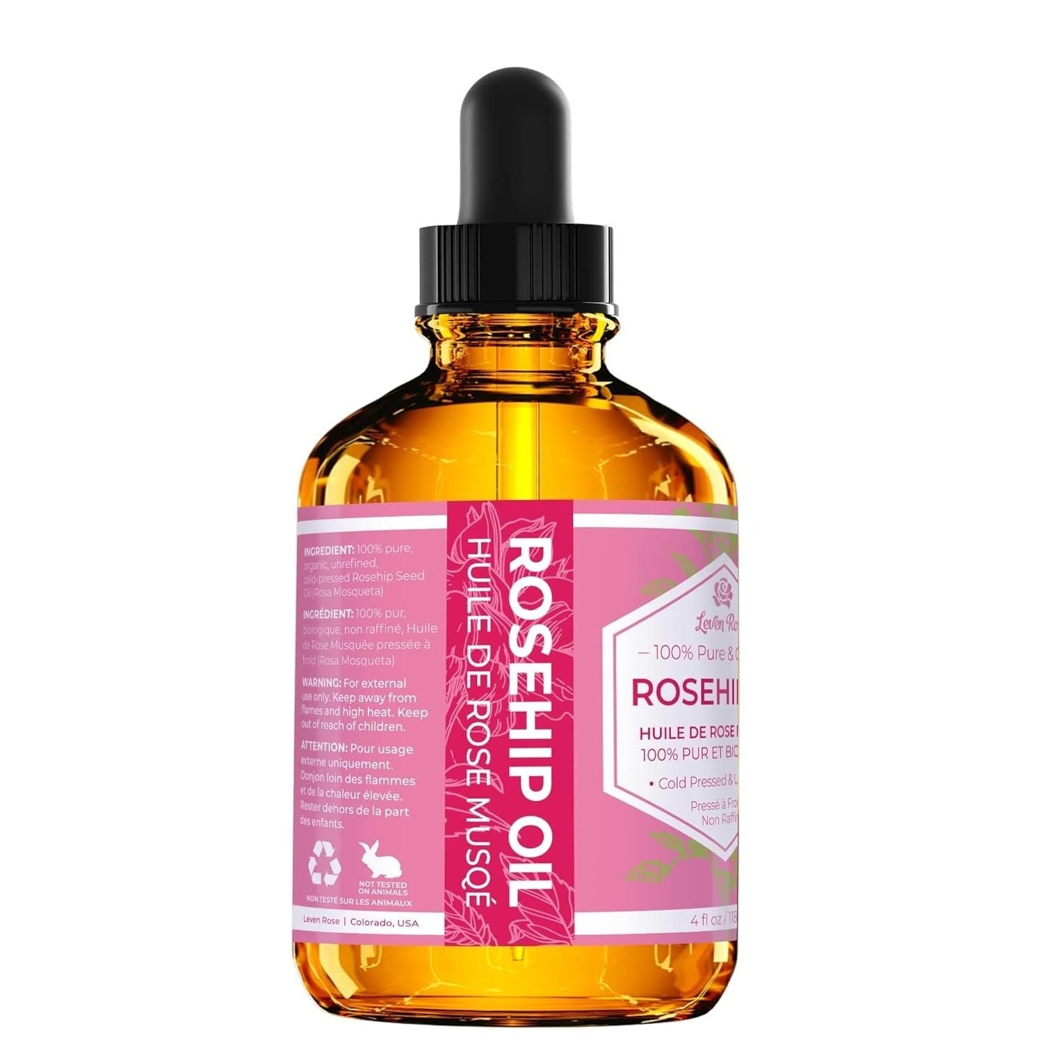 Buy now Leven Rose Rosehip Seed Oil for Face 1 oz - Pure Rosehip Oil for Face - Unrefined Cold Pressed Rosehip Oil for Body - Nighttime Face Moisturizer for Hair, Skin & Nails at indiglob india