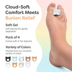 Buy now ZenToes Gel Toe Separators for Overlapping Toes, Bunions, Big Toe Alignment, Corrector and Spacer - 4 Pack (White) at indiglob india