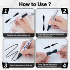 Paint Markers 4 Colors Oil Based Paint Pens – Gold, Silver, Black & White Permanent Paint Marker Set for Metal, Wood, Glass, Rock, Fabric – Waterproof Quick Dry, Easter Egg Decorating & DIY Crafts