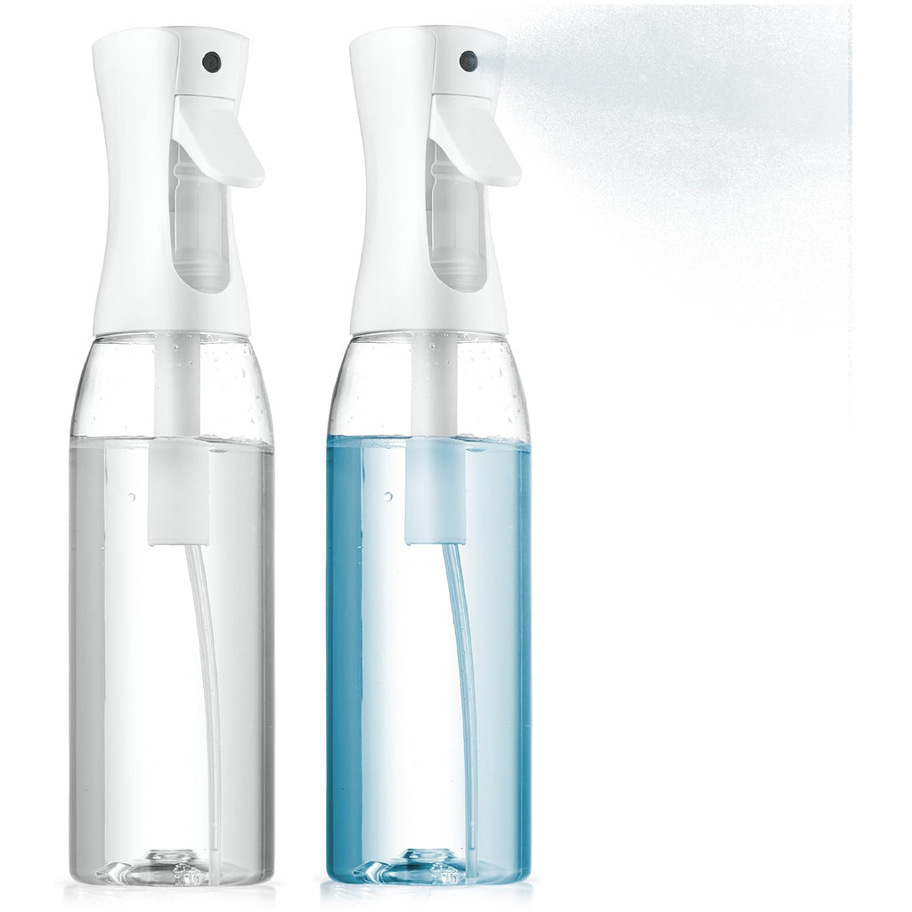 SUPER+ 2 Pack Continuous Spray Bottles - Ultra Fine Mist Sprayer | Water Spray Bottle For Hair Mister Spray Bottle | Hair Spray Bottles For Hairstyling, Cleaning, Salons - 2pk 6.8 OZ / 200 ML