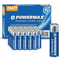Powermax 24-Count Triple AAA Batteries, Ultra Long Lasting Alkaline Battery for Home and Office, 10-Year Shelf Life, Reclosable Packaging