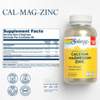 SOLARAY Calcium Magnesium Zinc, 275 VegCaps | Bone, Muscle, Heart & Immune Support, Calcium, Magnesium & Zinc Complex, 68 Servings, Vegan, Lab Verified