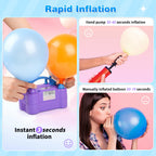 Balloon Pump Electric Portable Dual Nozzle Air Pump for Balloons Blower Pump Inflator for Decoration, Birthday Party [110V~120V, 600W, Purple]