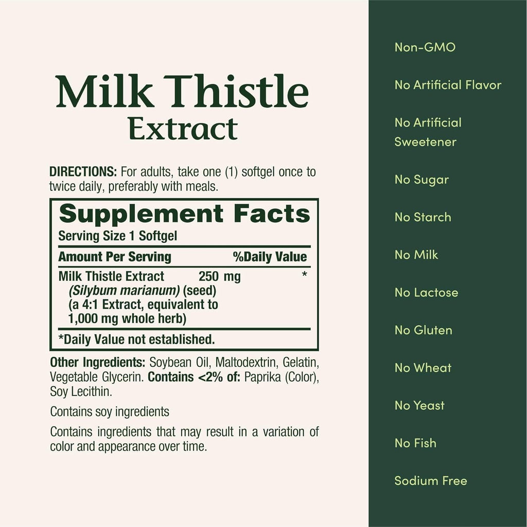 Buy now Nature's Bounty Milk Thistle 1000mg, Herbal Health Supplement, Daily Supplement, Gluten Free, Rapid Release Softgels, 50 Ct at indiglob india