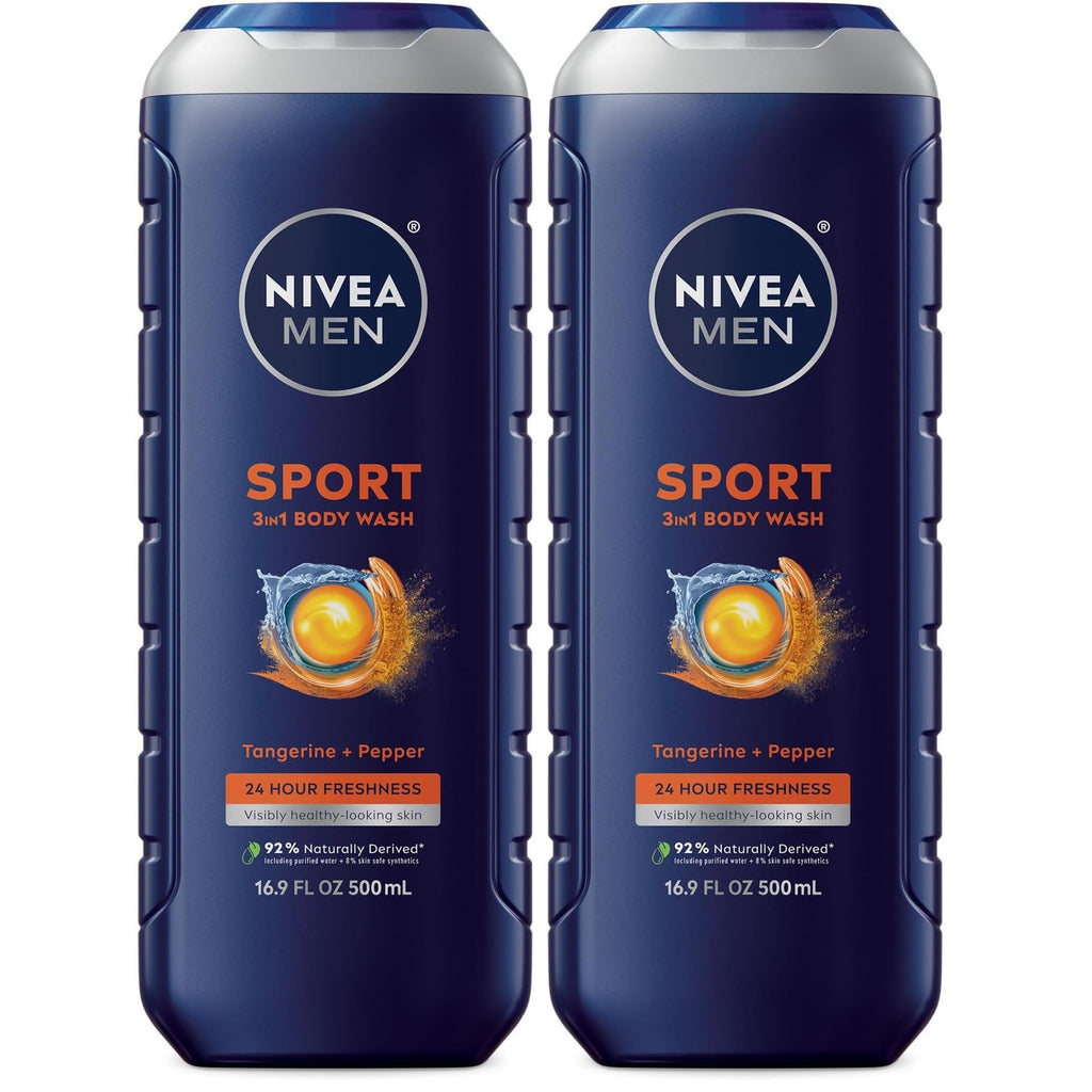 Buy now NIVEA MEN Cool Body Wash, Icy Menthol and Yuzu Scent, 3-in-1 Men's Body Wash, Face and Hair, Paraben Free, pH-Skin Friendly, 16.9 Fl Oz Bottle, Pack of 3 at indiglob india