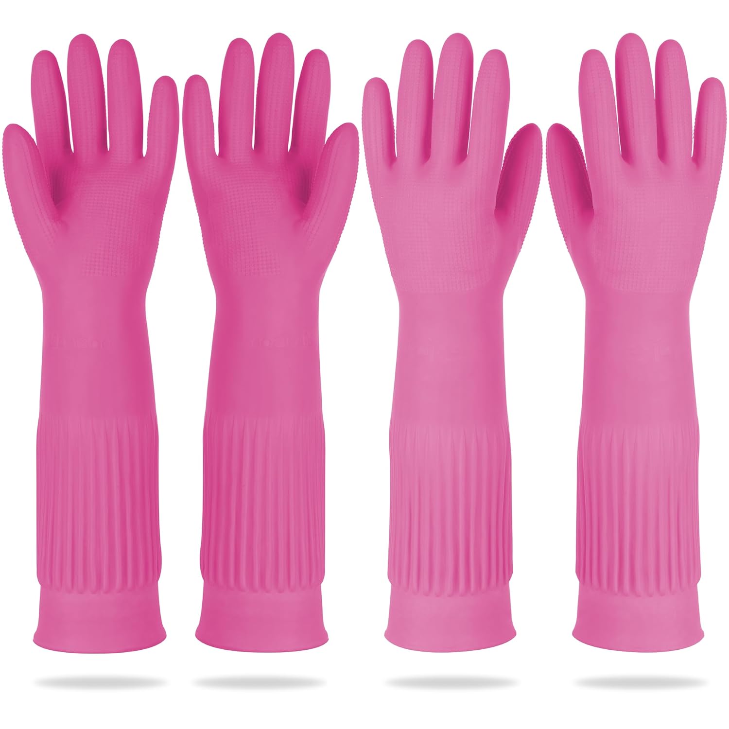 Buy now Mamison 2 Pairs Reusable Waterproof Household Dishwashing Cleaning Rubber Gloves, Non-Slip Kitchen Glove (Pink, Medium (Pack of 2)) XL (Pack of 2) Pink at indiglob india