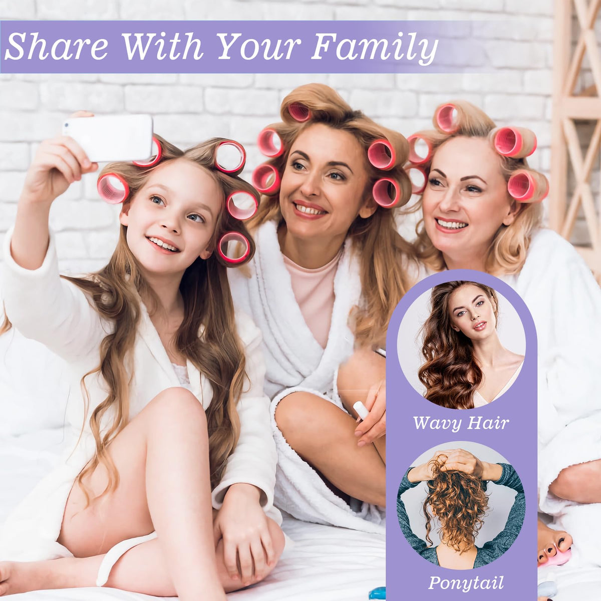 5 Size Hair Rollers for Blowout Look Long Hair, Women, 72Pcs Roller Set