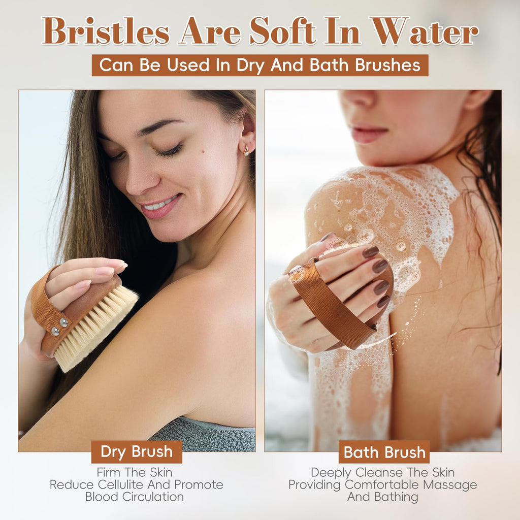 DEBETOOL Dry Brushing Body Brush for Lymphatic Drainage & Cellulite Relief