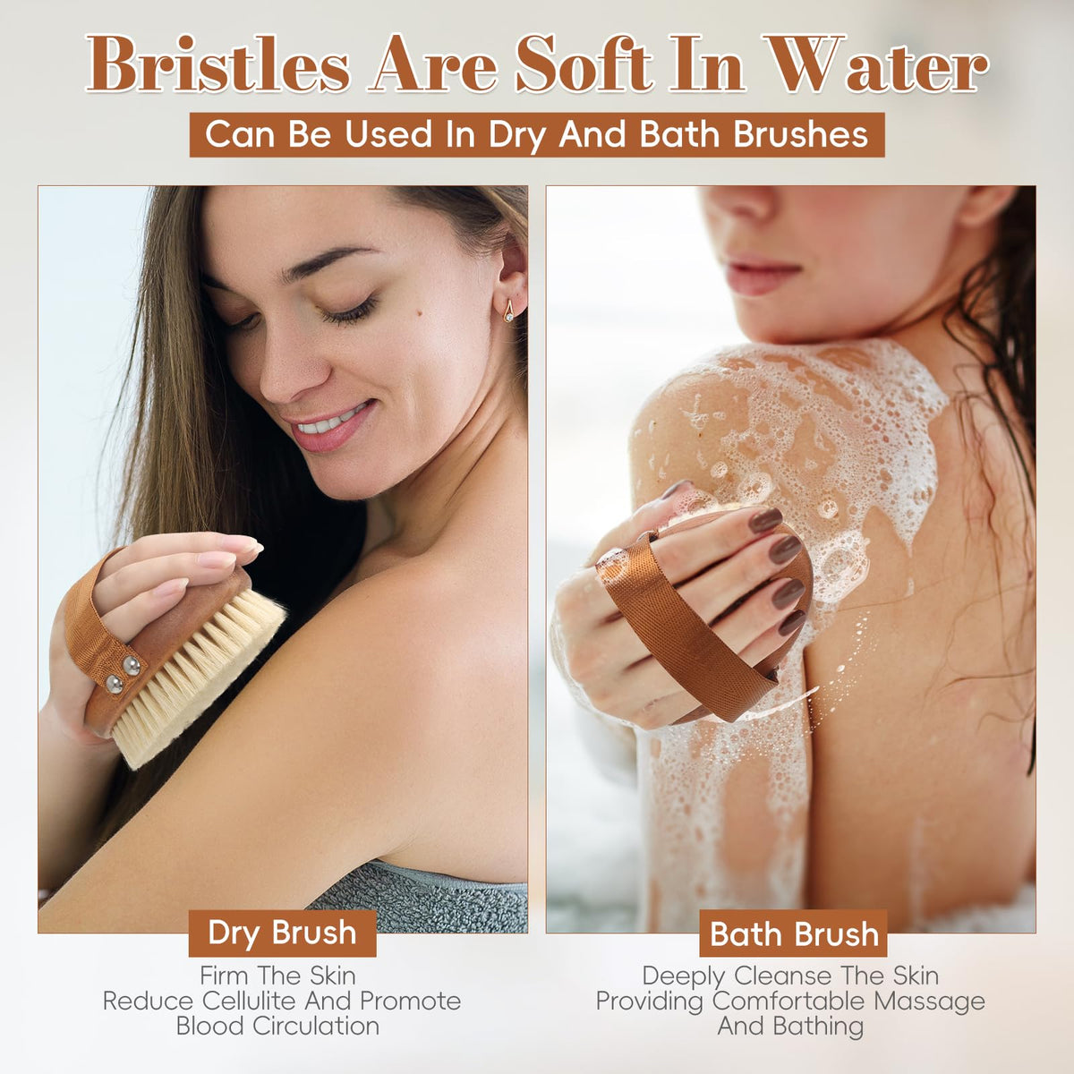 DEBETOOL Dry Brushing Body Brush for Lymphatic Drainage & Cellulite Relief