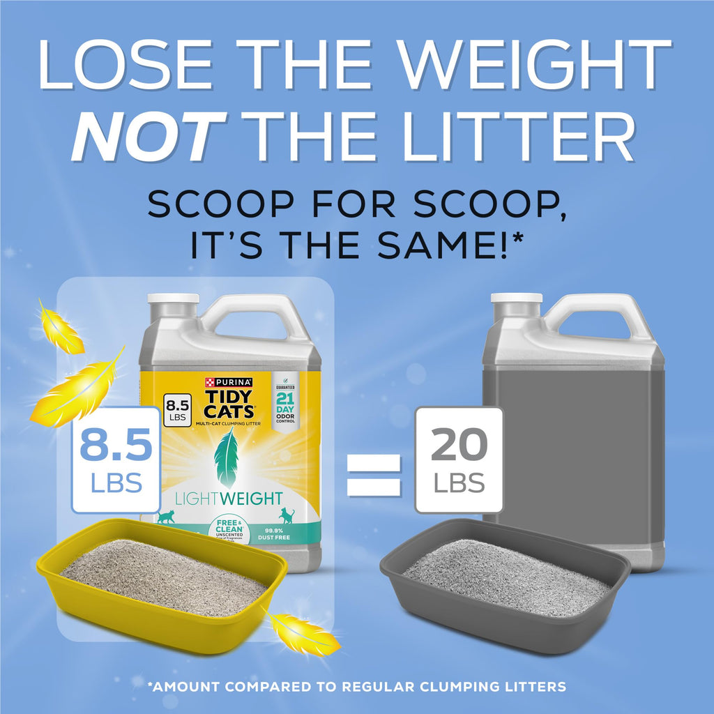 Purina Tidy Cats Lightweight Free & Clean with Ammonia Blocker Clumping Cat Litter - 8.5 lb. Jugs
