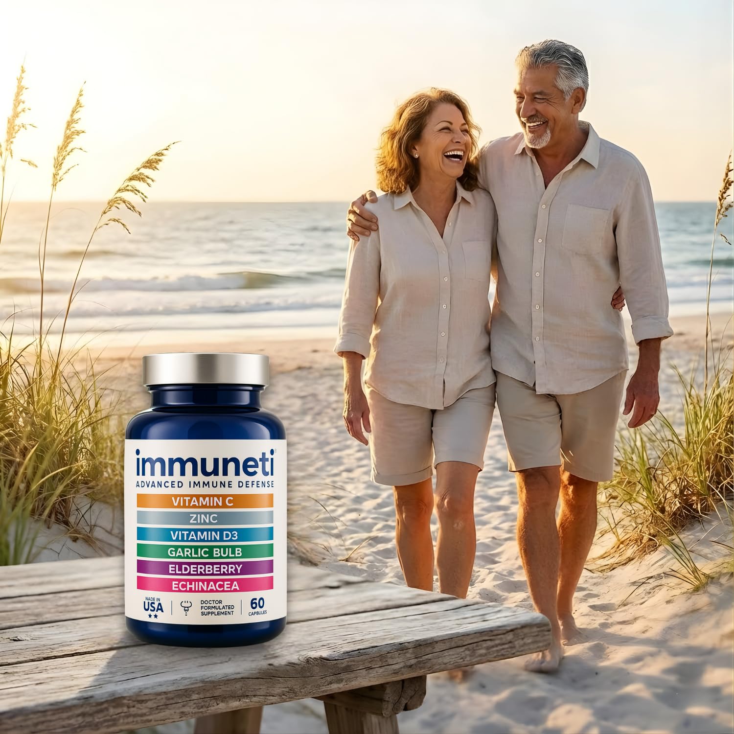 Immuneti Advanced Immune Support – Doctor Formulated 6-in-1 Daily Immunity Supplement – Made in USA – With Vitamin C, D3, Zinc, Elderberry, Garlic & Echinacea - Vital Nutrients & Antioxidants (2)