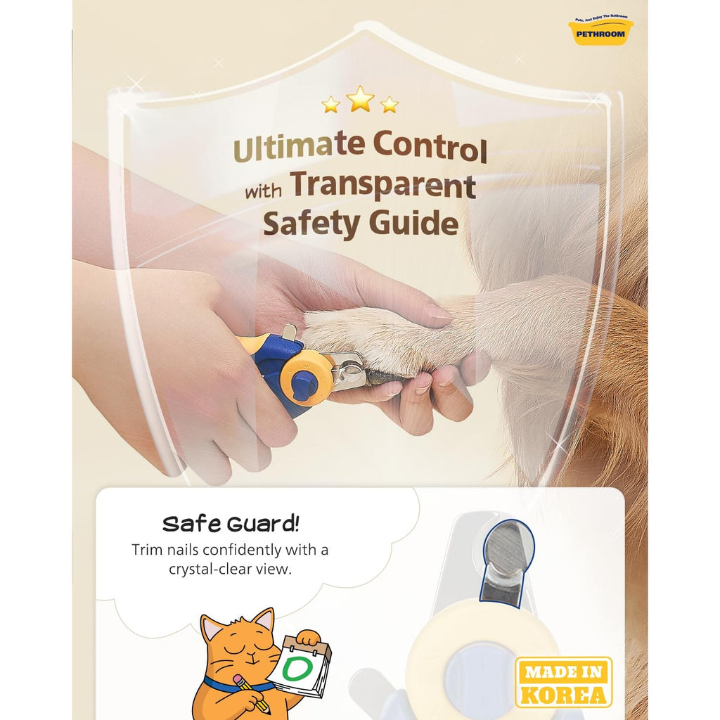 PETHROOM Professional Dog Nail Clipper with Safety Guard, Avoid Overcutting