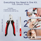Professional Dog Nail Clippers for Large Dogs and Medium Dogs - with Safety Guard & Ergonomic Easy Grip, Dog Nail Trimmer for Large Dog, Safe Cat Nail Clippers - for Precise Grooming