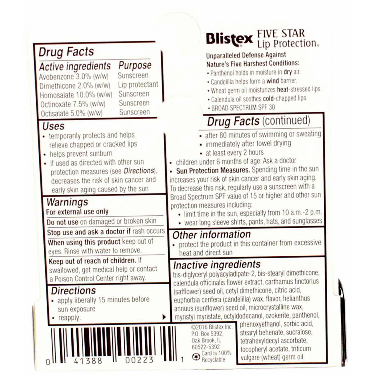Buy now Blistex Five Star Lip Protection SPF 30 0.15 oz (Pack of 12) at indiglob india