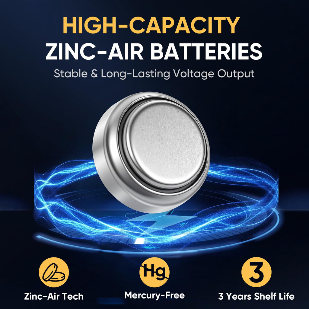 60 Count Hearing Aid Batteries Size 312, 1.4V Long Lasting